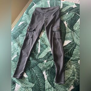 Gray Cargo Pocket Leggings